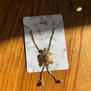 Vintage sea turtle slider necklace